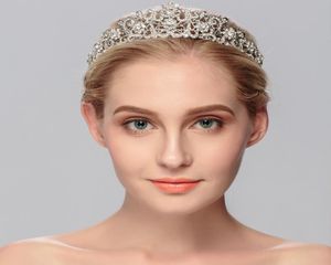 Vintage Wedding Tiaras Crowns voor bruidstijntrassentes Crystal Hair Accessories Sieraden Sparkling Princess Queen Pageant JCI0084719087