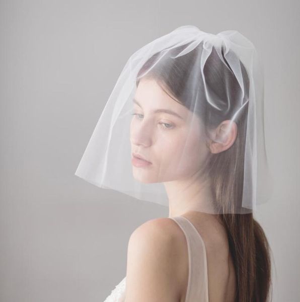 Voiles de mariage Vintage, fard à joues pour le visage, 2 niveaux avec perles, couvre-chef de mariée court, voile de mariée BWV6126927028