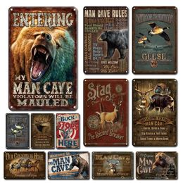 Vintage WelcomeTo Man Cave Metal Poster Tin Sign Retro Farmhouse Outdoor Decor Accessoires Shabby Chic Home Wall Decor Plaques 30X20cm W03