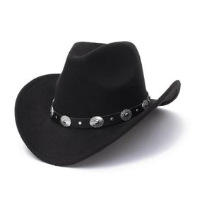 Vintage Western Cowboy Hat For Men Wide Brim Jazz Cap met lederen riem Sombrero Four Seasons 2107091662878