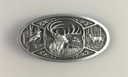 Vintage westerse herten jacht riem gesp ook voorraad in de VS Gurtelschnalle Boucle De Ceinture BUCKLEWT151AS Belts9918069