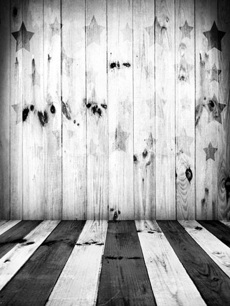 Fondos de pared de tablones de madera blancos y negros Vintage para fotografía estrellas niños foto fondos piso de madera