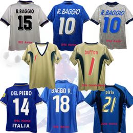 Vintage wit voetbalshirt Italië thuis en uit korte mouw 1982 1994 1996 1998 2006