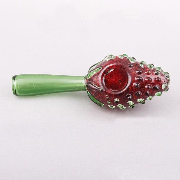 Vintage gros fraise Style verre eau fumer pipe narguilé brûleur à mazout Dab plates-formes cage à oiseaux percolateur shisha VG042