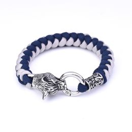 Vintage Wolf Head Charm Paracord Bracelets Bijoux pour hommes Cadeau