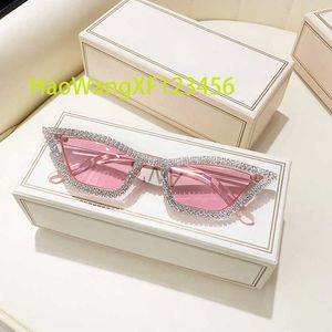 Vintage Vrouwen Crystal Disco Dansen Oculos Feminino Strass Zonnebril Vrouwelijke Bling Eyewear Shades Driehoekige Cat Eye Su