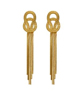 Vintage femmes boucle d'oreille en métal noeud chaîne boucles d'oreilles pour femmes Punk bijoux or chaîne gland boucle d'oreille pendentif gothique Brincos Femme9559451