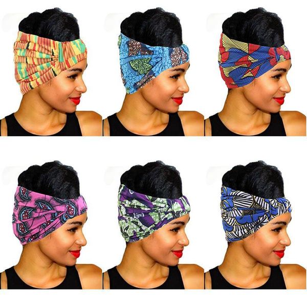 Vintage femmes bandeaux cheveux accessoires africain imprimé Stretch coton bandeaux élastique chapeaux Turban foulard bandeau