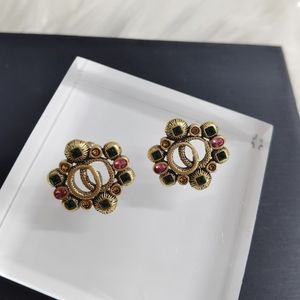 Vintage merkbrief G Women sieraden ontwerper oorbel gekleurde diamant oorbellen luxe mode voor damesmeisjes