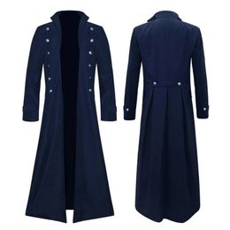 Vintage femmes médiévale Long manteau automne taille mince Maxi robe d'hiver velours 19ème siècle rétro Trench manteau Long vêtements d'extérieur 240228