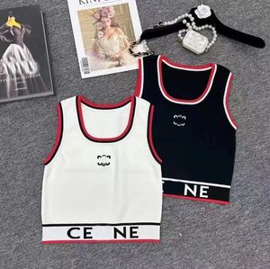 Vintage femmes réservoirs Camis lettre tricoté gilet sans manches pull débardeur CNE600