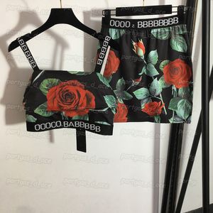Vintage dames rokjurk bloemen bedrukte sexy sling tops hoogbouw letters swebbing rokken