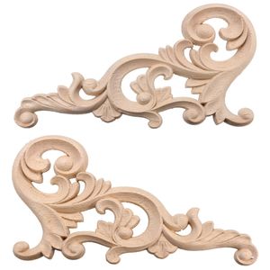 Vintage Bois Sculpté Coin Onlays Applique Coin Cadre Non Peint Pour La Maison Mur Décor Fenêtres Armoire Porte Décoration Artisanat pour Meubles Decration