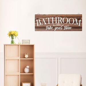 Letrero de madera Vintage, letreros rústicos de madera para baño, cocina, despensa, placa de bloque de madera, decoración de pared, arte, decoración del hogar, 30x10x0,5 cm