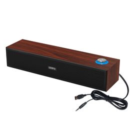 Haut-parleur Bluetooth en bois vintage, haut-parleur à double haut-parleur, subwoofer, carte de téléphone mobile, ordinateur de longue barre câblée small sound usine