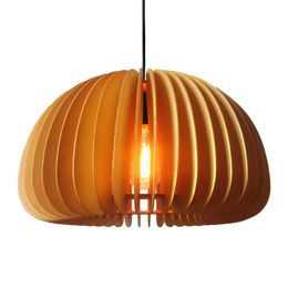 Lámparas colgantes de calabaza de madera vintage, lámpara LED de empalme de troncos naturales creativos, dormitorio, estudio, comedor, bar, restaurante, nuevas lámparas colgantes chinas