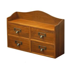 Boîte de rangement en bois Vintage, Type de boîtier, produit, treillis, soins de la peau, tiroir, affichage, boîte de tri, coffret de rangement, bureau 4 bijoux 240116