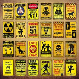 Vintage Zombie Avertissement Étain Signes Danger Signalisation Café Bar Restaurant Boutique Maison Mur Décoratif Suspendu En Métal personnalisé étain Affiche décor Taille 30X20cm w02