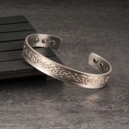 Vinterly Viking Armbanden Mannen Zuiver Koper Verstelbare Manchet Armband Energie Polsband Magnetische Armbanden Armbanden voor Artritis Q071239x