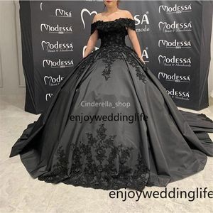Vintgae Baljurk Zoete 16 Quinceanera Jurken Off The Shoulder Sant 3D Applicaties Formele Prom Gowns Vestidos de 15 Años