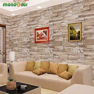 Vinyl 3D Brick Waterdichte Muursticker Voor Woonkamer Slaapkamer Keuken Decals Zelfklevend Wallpaper Home Decor Contactpapier 210705