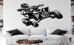 Vinyl Decal Quad Quadrocycle ATV Race Motor Four Wheeler Bike Racing Rider Wall Stickers For Boys Room Decor C479 2103101806813