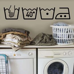 Vinyl-Wandaufkleber für Waschküche, Badezimmer, Erinnerungsetikett, Wandaufkleber, Waschmaschine, Möbelaufkleber, selbstgemacht, abnehmbar, wasserdicht