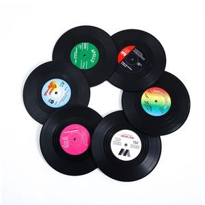 Vinylrecordschijf Coaster Matten voor drankjes Hittebestendige niet -slippads Home Decor Creative Cup Coaster Table Mat