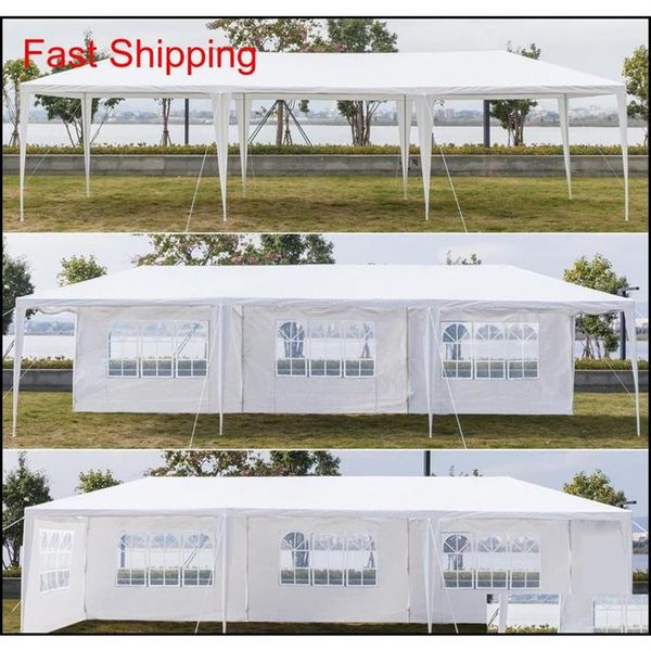 Bâche en vinyle 10x30ft 8 côtés 2 portes auvent extérieur tente de mariage blanc 3x9m pavillon de gazébo avec Spi qylEOl bdesports187L