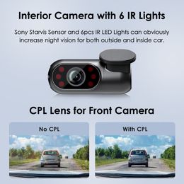 VIOFO A139 Auto DVR 3 -kanaals dashboardcamera met GPS ingebouwd in WiFi Sony Sensor achteraanzicht Autocamera IR Interior Video Recorder 1080p