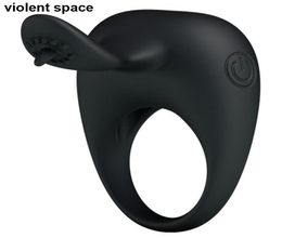 Espace violent Anneau de pénis Silicone Anneau vibrant vibrant Jouets sexuels vibrateur pour hommes couples Cockring Anillo vibrador Jouets pour adultes Y1818003217