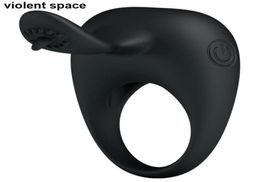 Gewelddadige ruimte Penisring Siliconen Vibrerende cockring Vibrator speeltjes voor mannen koppels Cockring Anillo vibrador Volwassen speelgoed Y1818037302