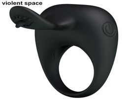 Gewelddadige ruimte penis ring siliconen vibrerende pik ring vibrator sex speelgoed voor mannen paren cockring anillo vibrador volwassen speelgoed y1819615051