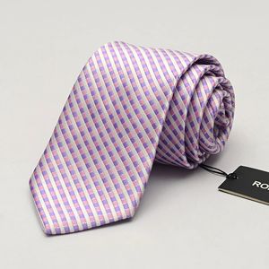 Violet plaid banden voor mannen 8 cm designer modemerk stropspak heren banden bruiloftsfeest gravata corbatas cravates 240522