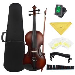 Violín Astonvilla 4/4 Violín Acústico Madera Maciza Retro Mate Violino Tilo Violín Con Estuche Cuerdas De Arco Hombro Afinador De Tela