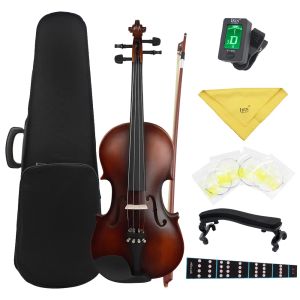 Violon Astonvilla 4/4 violon acoustique en bois massif rétro mat Violino tilleul violon avec étui cordes d'arc épaulière accordeur tissu