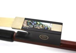 Viool Bow Fish Eye Shell Inlay Ebony Kikker Zilver Twined Brazilië Wood Haar Haar 18 14 12 34 44 8407011