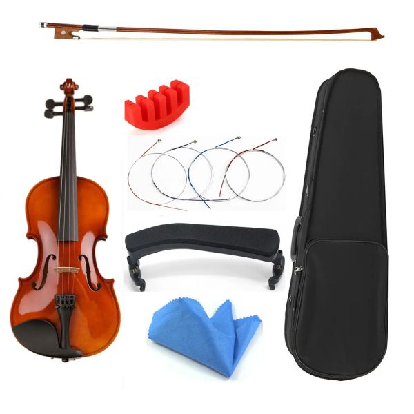 Cadeau de violon pour Noël 1/8 1/16 1/10 Taille avec casse Bow Strings REST BASS BASS BAS