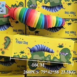 2022 Slug Fidget Toy Nieuw rups met doos Fidget Slug Anti Stress Toys voor kinderen volwassen
