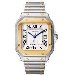 heren 39.8mm horloge automatische horloges premium roestvrij staal gebakken blauw horloge naald saffier waterdicht cadeaus voor man