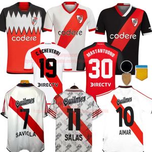 Echeverri Barco River Plate 23 24 voetbaltruien Solari Mastantuono Top Thai Quality Aimar Saviola Salas Retro voetbal Shirts 95 96 97 2000 01 Vintage Kit