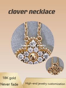 VIP Aangepaste vier blad Obsidiaan Diamond klaver ketting dames Rose 18k gouden hanger voor sieraden armband Trinity Diamond verloving