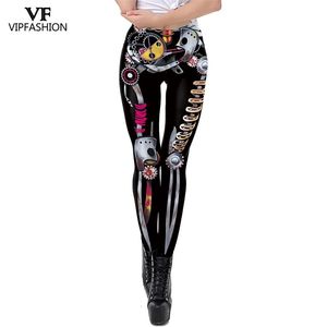 VIP FASHION Adulte 3D Steampunk Squelette Leggins Aventure Halloween Party Imprimé Femmes Leggings 211204