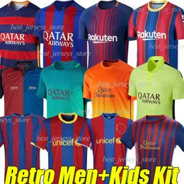 Mannen Kids Kit 100th Retro Soccer Jerseys 2005 06 07 08 09 10 11 12 13 14 15 16 17 18 20 21 Ronaldinho Ronaldo Rivaldo Guardiola Classic Vintage voetbalshirt
