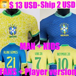Brazilië voetbaltrui 24 25 Rodrygo Vini Jr.Neymar Jr Casemiro G.JESUS NATIONAAL TEAM P.COUTINHO Home Away Men Kids Kit T.Silva Pele Marcelo 2024 Voetbalshirt Uniform Kit