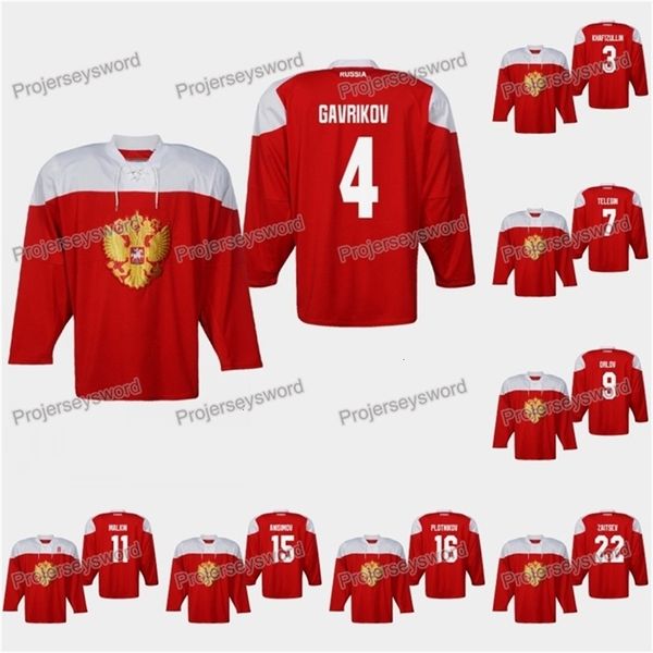 VipCeoMit Rusia Vladislav Gavrikov 2019 Campeonato Mundial IIHF Jersey Dinar Khafizullin Ivan Telegin Dmitry Orlov Evgeni Malkin Artyom Anisimov