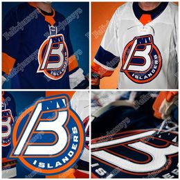 VipCeoThr 2021 Bridgeport Islanders Jersey 2 Seth Helgeson AHL Hockey 8 Wilde 29 Arnaud Durandeau 17 Felix Bibeau 10 Kyle MacLean Cole Bardreau
