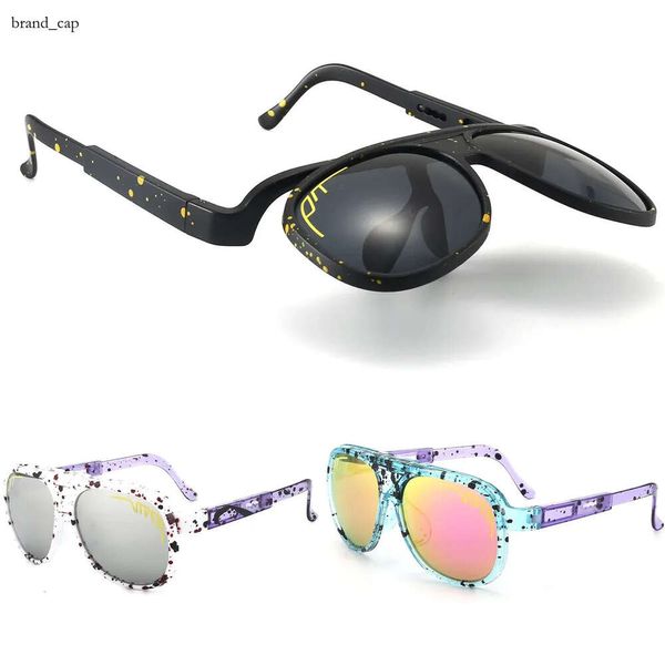 Lunettes de soleil Viper 2024 New Fashion Flip Up Down Retro Pit Vipers Cycling Sunglasses pour hommes et femmes