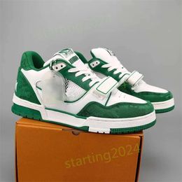 Virgil Designer Trainer Casual schoenen denim kalfsleer canvas lederen sneaker abloh wit groen rode blauwe letter overlays platform lage heren dames platte sneakers t17