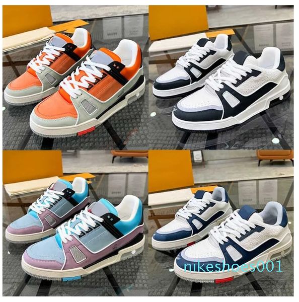 Virgin Abloh formateur baskets marque chaussures décontractées texture givrée en cuir de veau Envy gel injecté semelle extérieure en caoutchouc Couple mode sport